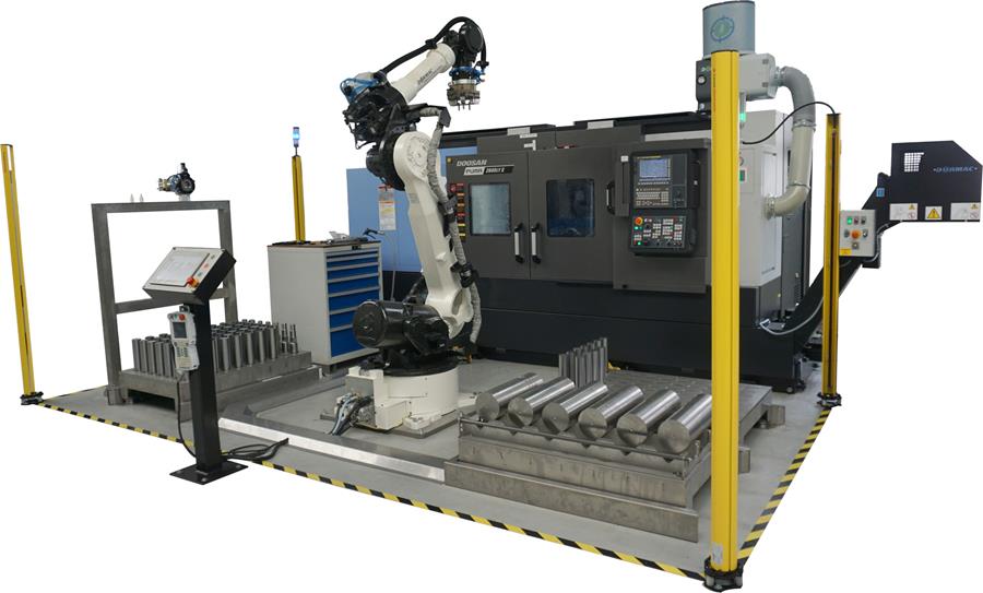 Dormac levert standaard industriële productiecel voor draaibank of freesmachine