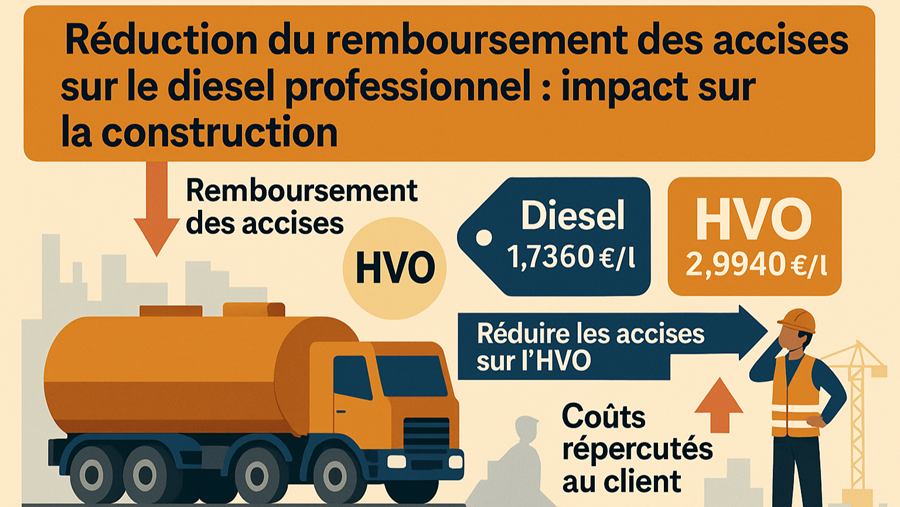 Réduction du remboursement des droits d'accises sur le diesel professionnel