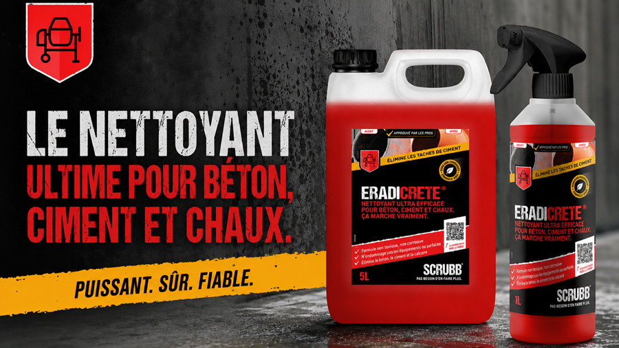 ERADICRETE™ en finit avec le béton, le ciment et le tartre