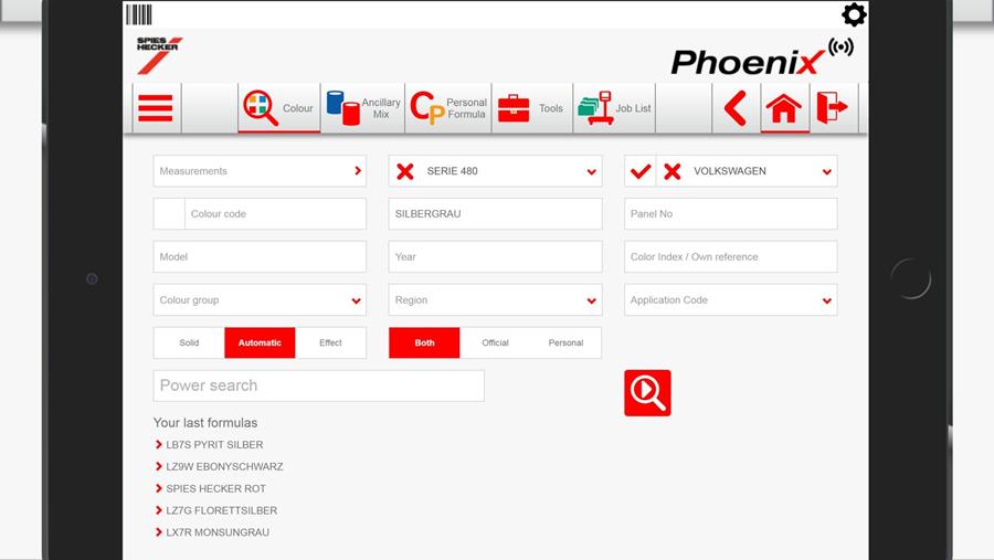 Phoenix, de kleursoftware van Spies Hecker, nu als app beschikbaar
